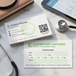 Tarjeta De Visita Clínica de Gastroenterología Negocio   Cita