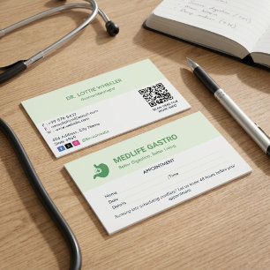 Tarjeta De Visita Clínica de Gastroenterología Negocio   Cita