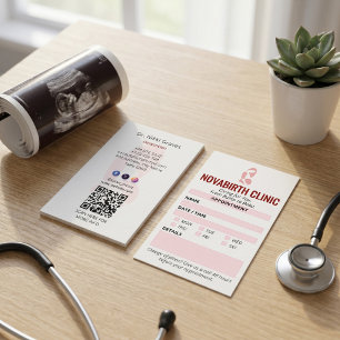 Tarjeta De Visita Clínica de Ginecología Negocio Cita Moderna