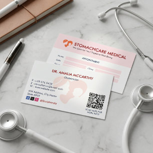 Tarjeta De Visita Clínica de Ginecología Negocio Cita Moderna
