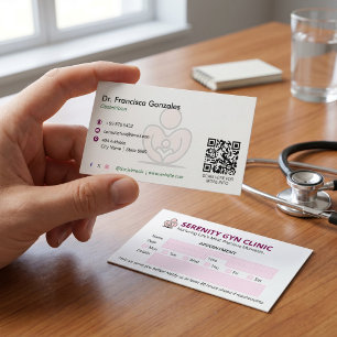 Tarjeta De Visita Clínica de Ginecología   Nombramiento moderno