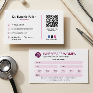 Tarjeta De Visita Clínica de Ginecología   Nombramiento moderno