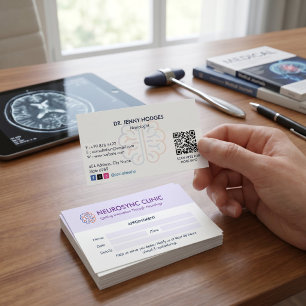 Tarjeta De Visita Clínica de Neurología Negocio   Cita Limpia