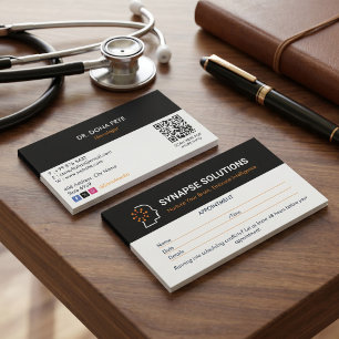 Tarjeta De Visita Clínica de Neurología Negocio Cita Limpia