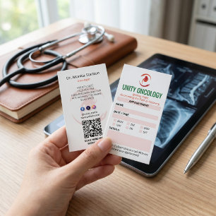 Tarjeta De Visita Clínica de Oncología Empresarial   Cita Simple