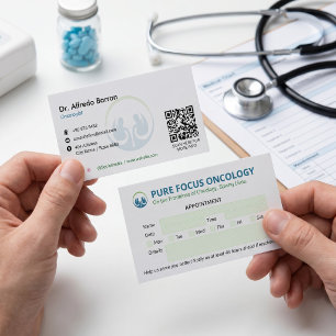 Tarjeta De Visita Clínica de Oncología Negocio   Cita Simple