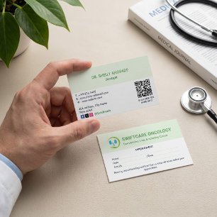 Tarjeta De Visita Clínica de Oncología Negocio   Cita Simple