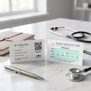 Tarjeta De Visita Clínica de Oncología Negocio   Cita Simple