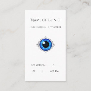 Tarjeta De Visita Clínica de optometría Blue Eye