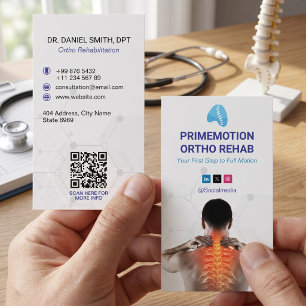 Tarjeta De Visita Clínica de Rehabilitación Ortopédica   Moderno Bla