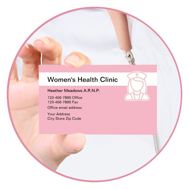 Tarjeta De Visita Clínica de Salud Médica de la Mujer (nurse )