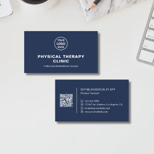 Tarjeta De Visita Clínica de Terapia Física Logotipo Personalizado Q