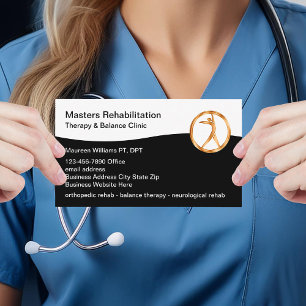 Tarjeta De Visita Clínica de Terapia Física y Equilibrio Classy