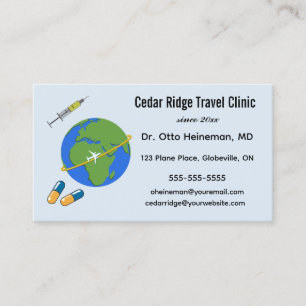 Tarjeta De Visita Clínica de Viajes Editable