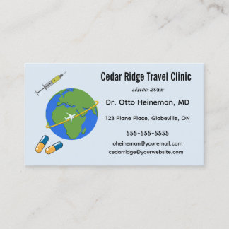 Tarjeta De Visita Clínica de Viajes Editable