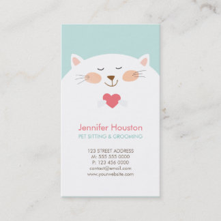 Tarjeta De Visita Clínica del veterinario del mascota lindo del gato