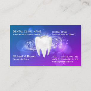 Tarjeta De Visita Clínica dental cita con dentista 3d dientes