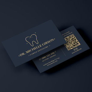 Tarjeta De Visita Clínica Dental Cosmética Dentista Elegante Azul Ma
