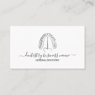 Tarjeta De Visita Clínica Dental de Blanqueamiento Dental de Arte de