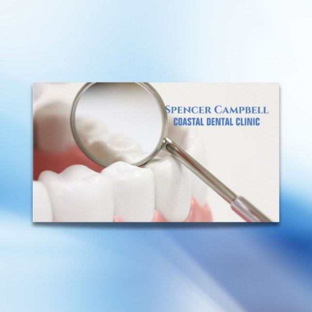 Tarjeta De Visita Clínica Dental Dental Profesional Moderna Dental D (Modern Professional Dental Dentist Clinic Dental Business Card)