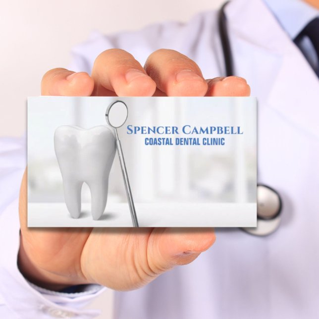Tarjeta De Visita Clínica Dental Dental Profesional Moderna Dental D (Modern Professional Dental Dentist Clinic Dental Business Card)