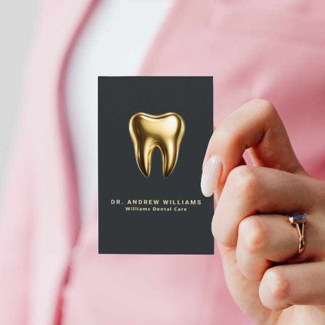 Tarjeta De Visita Clínica Dental Elegante Código QR Oro (Subido por el creador)