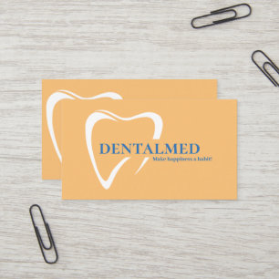 Tarjeta De Visita Clínica Dental Logo Diente Amarillo Moderno Negoci