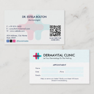 Tarjeta De Visita Clínica dermatológica   Cita limpia