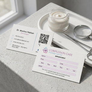 Tarjeta De Visita Clínica dermatológica   Cita limpia