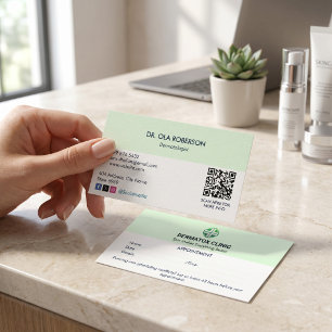 Tarjeta De Visita Clínica dermatológica Cita limpia