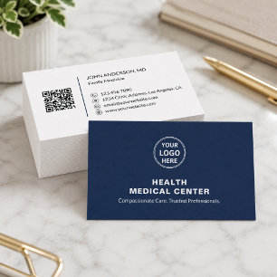 Tarjeta De Visita Clínica Médica Asistencial Doctor Azul Profesional