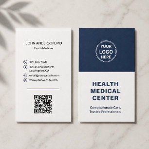 Tarjeta De Visita Clínica Médica Asistencial Doctor Vertical