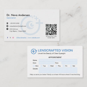 Tarjeta De Visita Clínica oftalmológica   Cita limpia