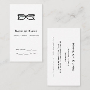 Tarjeta De Visita Clínica Optometrista Mínima