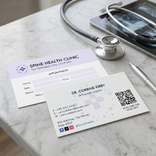 Tarjeta De Visita Clínica Ortopedia Cita limpia