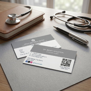 Tarjeta De Visita Clínica Ortopedia   Cita limpia