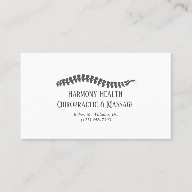 Tarjeta De Visita Clínica quiropráctica Salud y bienestar (Anverso)