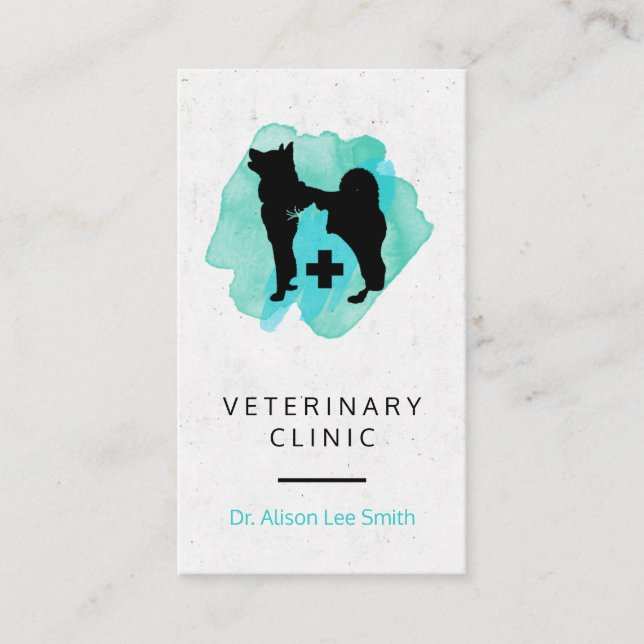 Tarjeta De Visita Clínica Veterinaria  (Anverso)