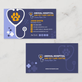 Tarjeta De Visita Clínica Veterinaria, Cuidados de Mascotas, Vet, Mé