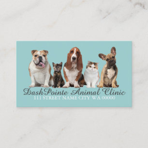 Tarjeta De Visita Clínica Veterinaria de Animales de Compañía Refugi