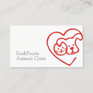 Tarjeta De Visita Clínica Veterinaria de Animales de Compañía Refugi