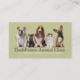 Tarjeta De Visita Clínica Veterinaria de Animales de Compañía Refugi
