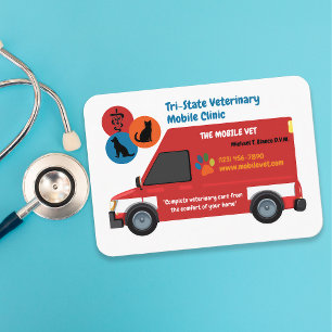 Tarjeta De Visita Clínica Veterinaria Móvil