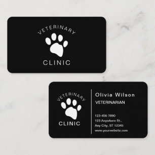 Tarjeta De Visita Clínica Veterinaria Veterinaria De Gato De Perro