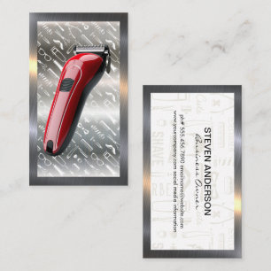 Tarjeta De Visita Clippers de cabello rojo   Patrón de barras   Bord