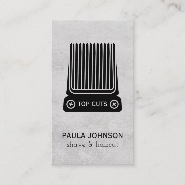 Tarjeta De Visita Clippers Mustache Razor Barber (Anverso)