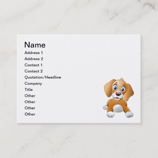 Tarjeta De Visita Clísico de perro marrón (Anverso)