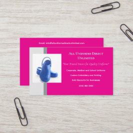 Tarjeta De Visita Clogs Médicos Gris Azul Caliente Rosado Uniforme