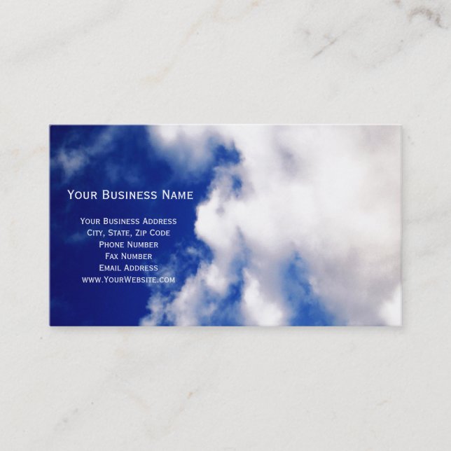 Tarjeta De Visita Clouds & Blue Sky Business Cards (Anverso)
