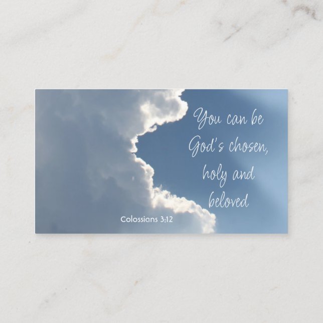 Tarjeta De Visita Clouds Sunlight Col 3: 12, Evangelism Card (Reverso)